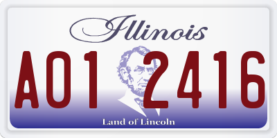 IL license plate A012416