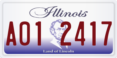 IL license plate A012417