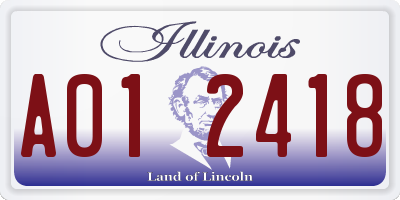 IL license plate A012418