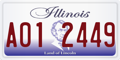 IL license plate A012449
