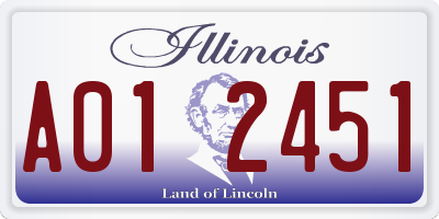 IL license plate A012451