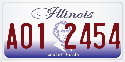 IL license plate A012454