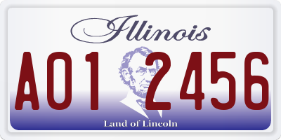 IL license plate A012456