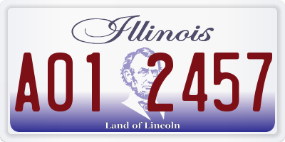 IL license plate A012457