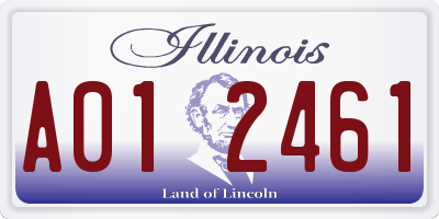 IL license plate A012461