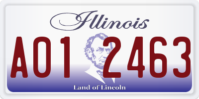 IL license plate A012463