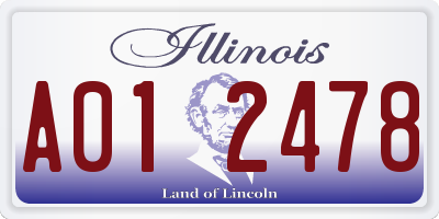 IL license plate A012478