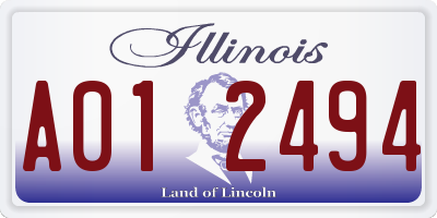 IL license plate A012494