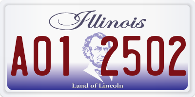 IL license plate A012502