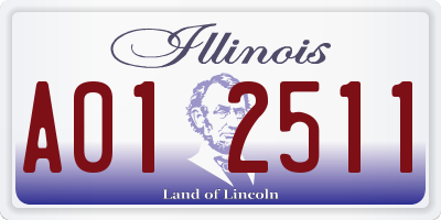 IL license plate A012511