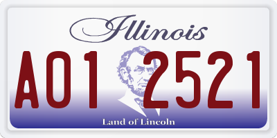 IL license plate A012521