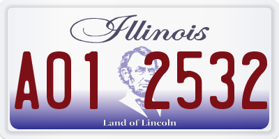 IL license plate A012532