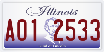 IL license plate A012533