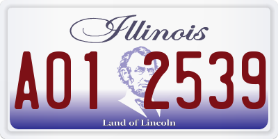 IL license plate A012539