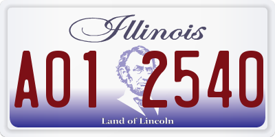 IL license plate A012540