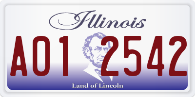 IL license plate A012542