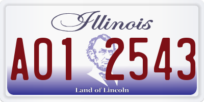 IL license plate A012543