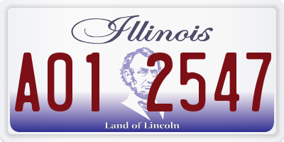 IL license plate A012547