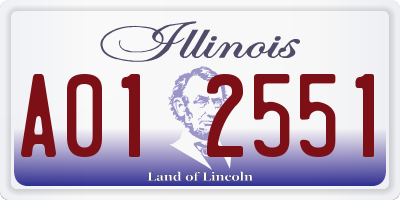 IL license plate A012551