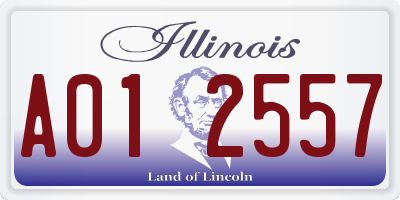 IL license plate A012557