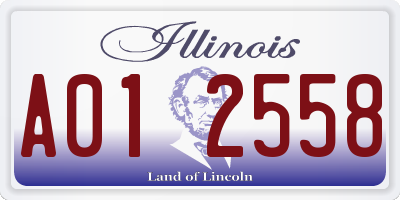 IL license plate A012558