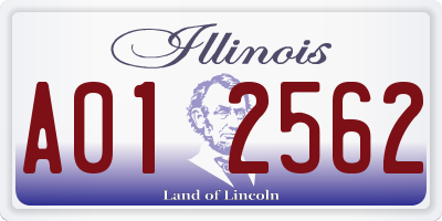 IL license plate A012562