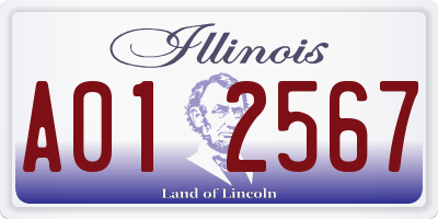 IL license plate A012567