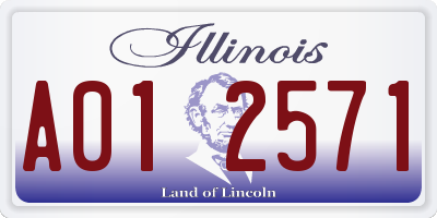 IL license plate A012571