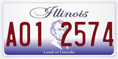 IL license plate A012574