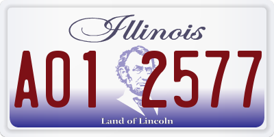 IL license plate A012577