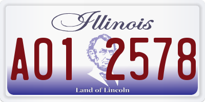 IL license plate A012578