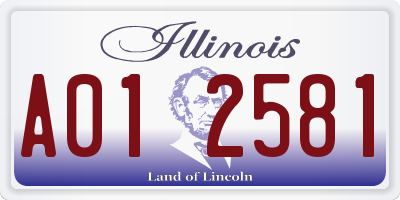 IL license plate A012581