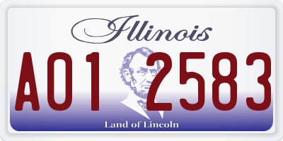 IL license plate A012583