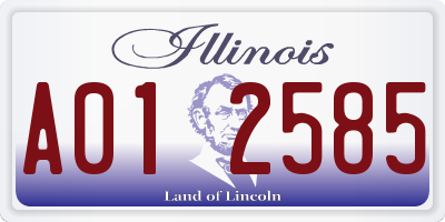 IL license plate A012585