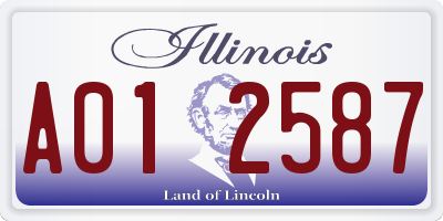 IL license plate A012587