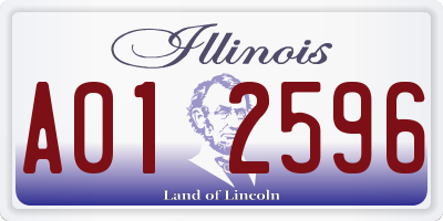 IL license plate A012596