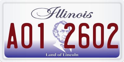 IL license plate A012602