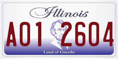 IL license plate A012604