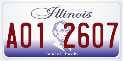 IL license plate A012607