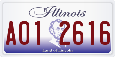 IL license plate A012616