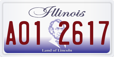 IL license plate A012617