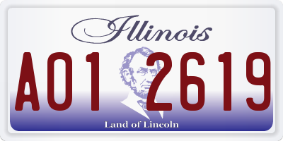 IL license plate A012619