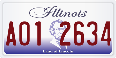 IL license plate A012634