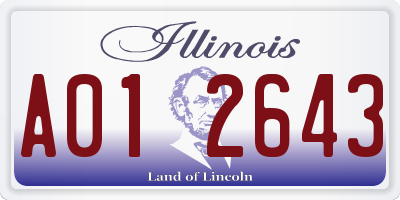 IL license plate A012643