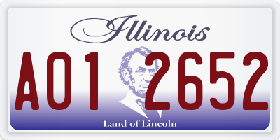 IL license plate A012652