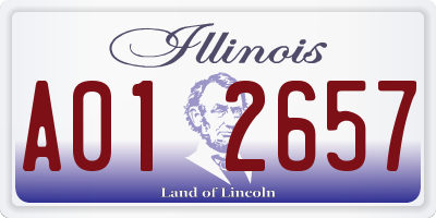 IL license plate A012657