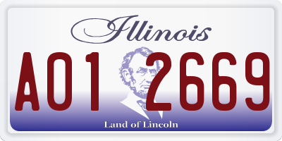 IL license plate A012669