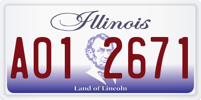 IL license plate A012671