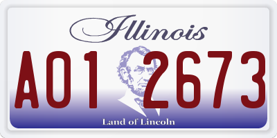 IL license plate A012673