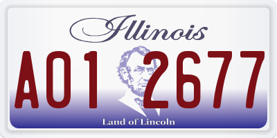 IL license plate A012677